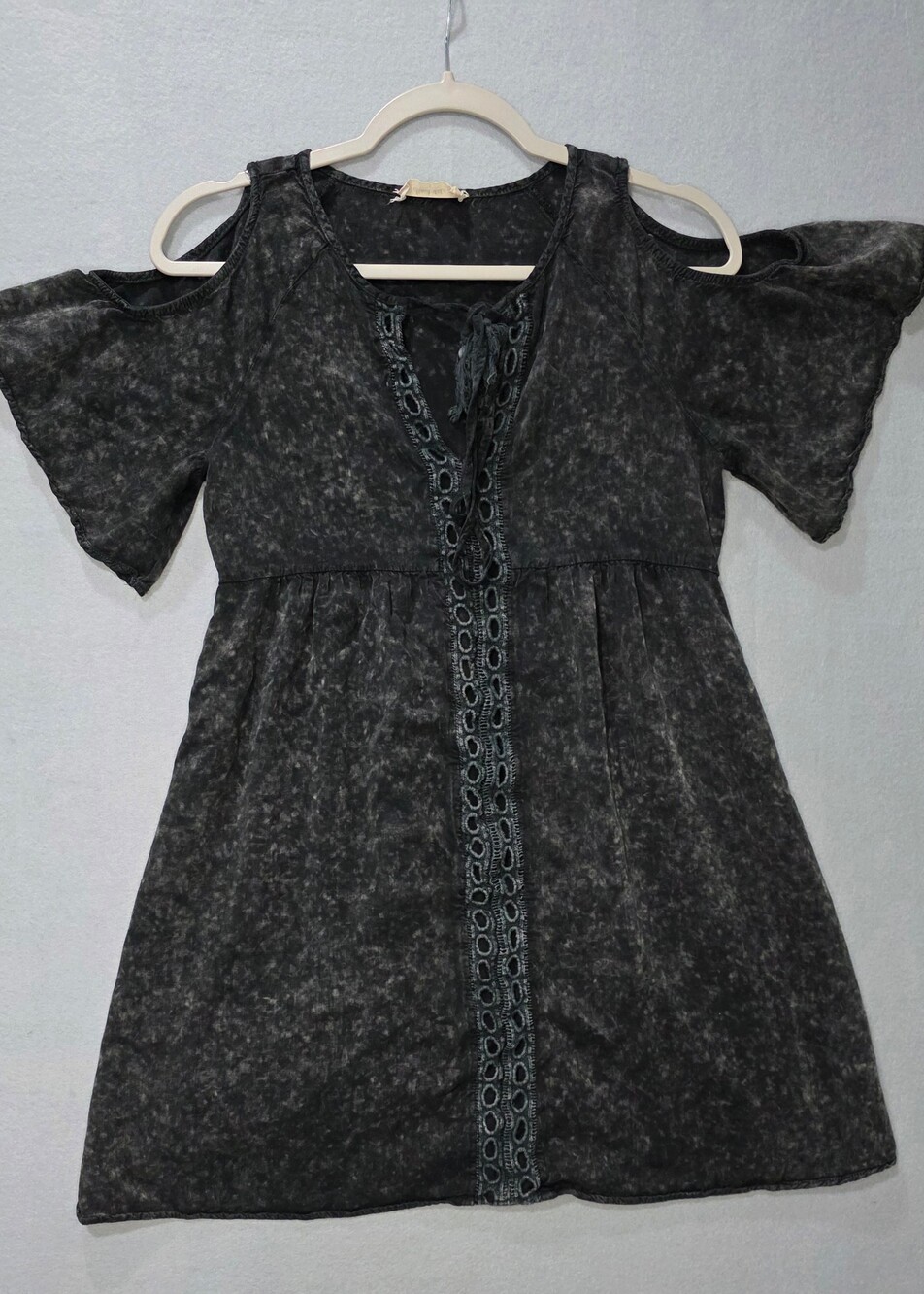 Altar'd State Paper Cran Cold Shoulder Tie Front Dress - Size M